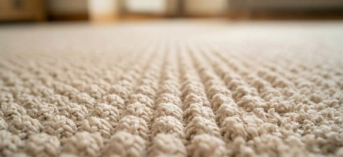 Clean carpet close-up showing restored fibres