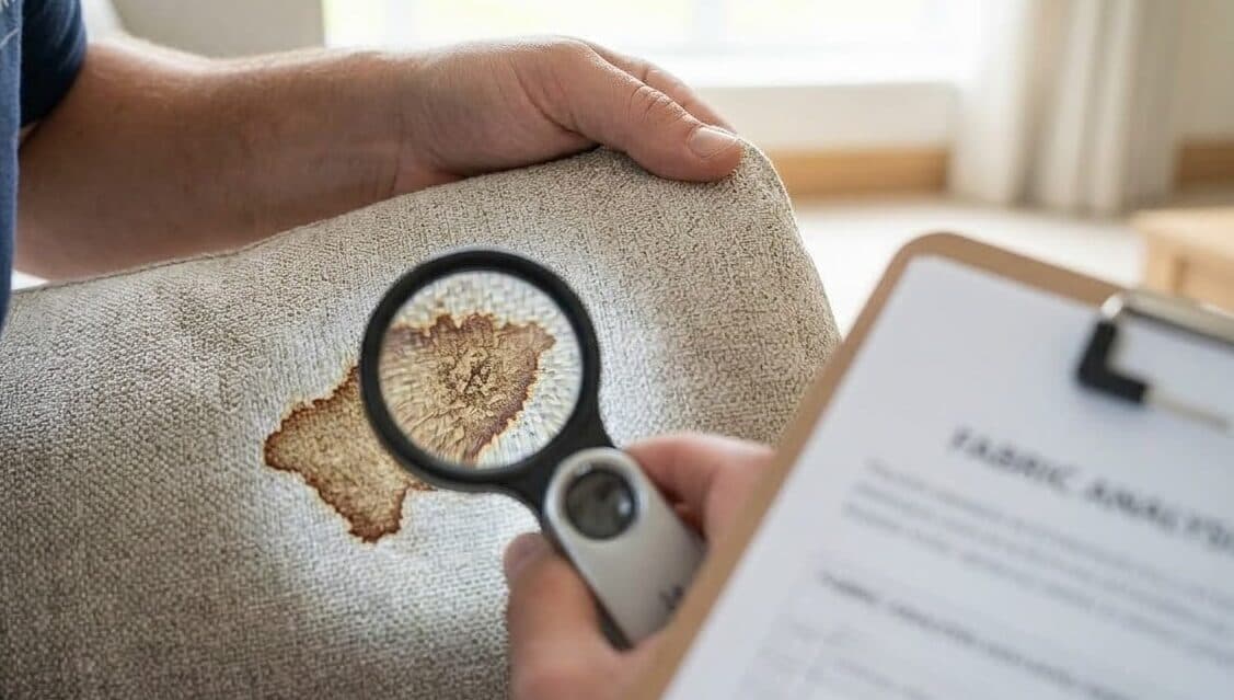 Fabric inspection before cleaning